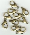 10 22mm Antique Gold Lobster Claw Clasps